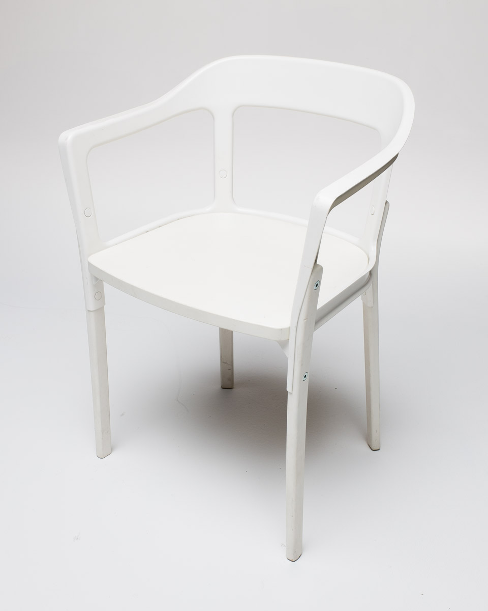 CH093 White Modern Chair Prop Rental ACME Brooklyn