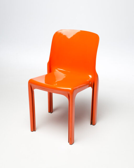 Front view of Orange Acrylic Chair