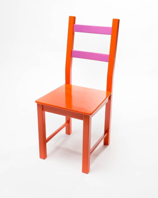 Front view of Classic Orange and Pink Chair
