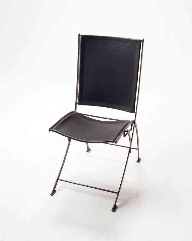 CH136 Black Leather Folding Chair 640x800 