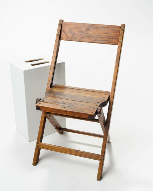 Front view of Walnut Folding Chair