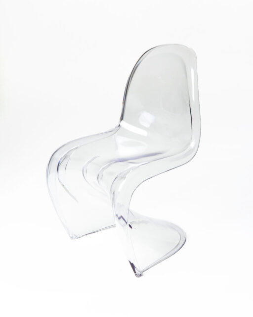 Front view of Mist Acrylic Scoop Chair