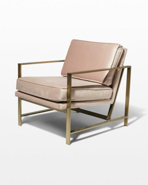 Front view of Laura Rose Chair with Gold Frame