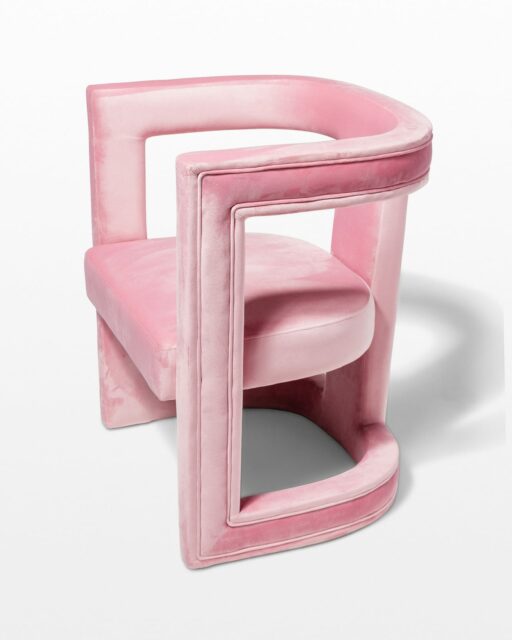 Front view of Effie Pink Velvet Chair