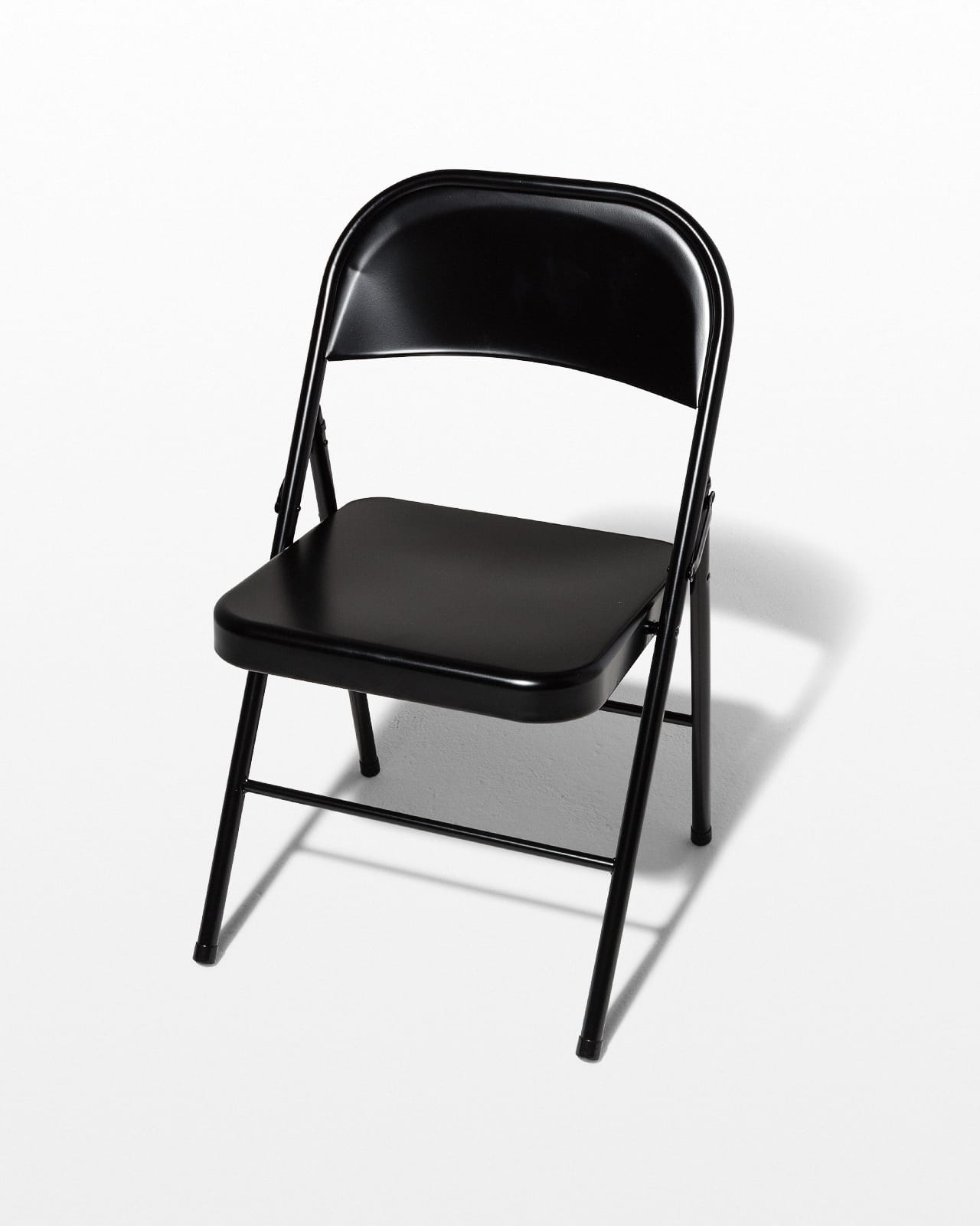 CH462 Ink Black Folding Chair Prop Rental | ACME Brooklyn