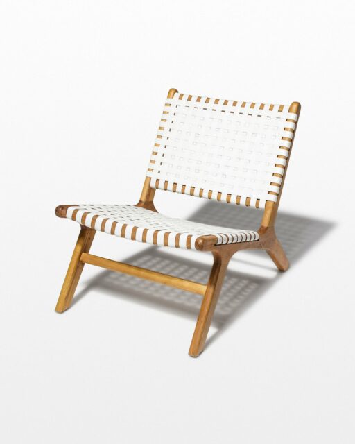 Front view of Reide White Strap Lounge Chair