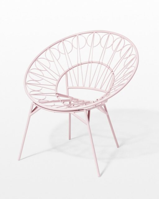 Front view of Lori Pink Blush Ring Chair
