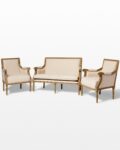 Front view thumbnail of Marielle Beige Cotton Love Seat and Chair Set