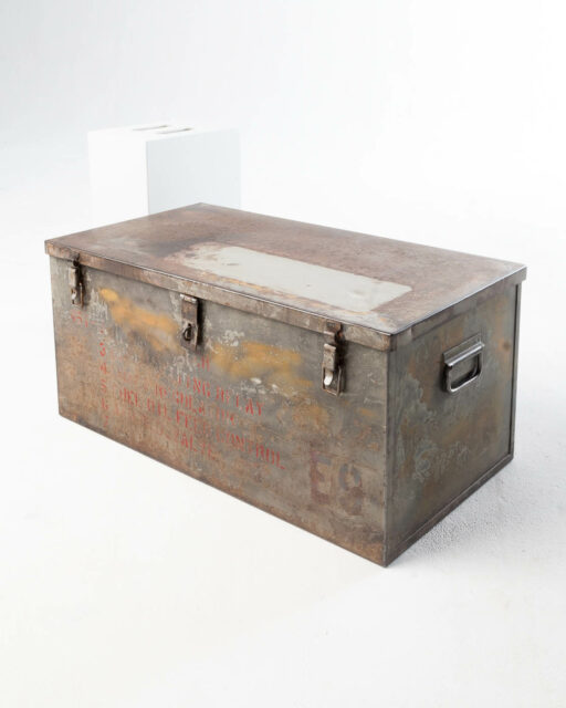 Front view of Medium Barron Steel Shipping Trunk