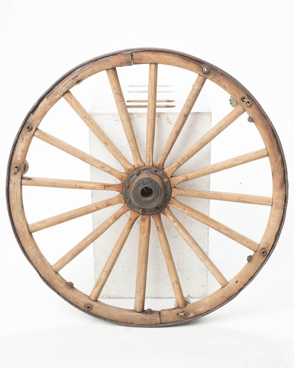 FA118 Wooden Wagon Wheel Set Prop Rental | ACME Brooklyn