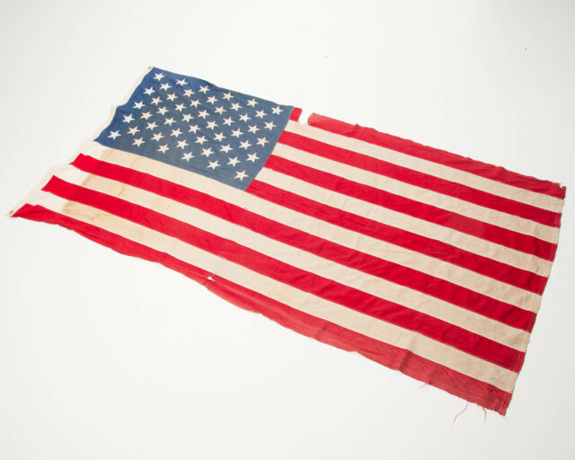 Front view of Distressed American Flag
