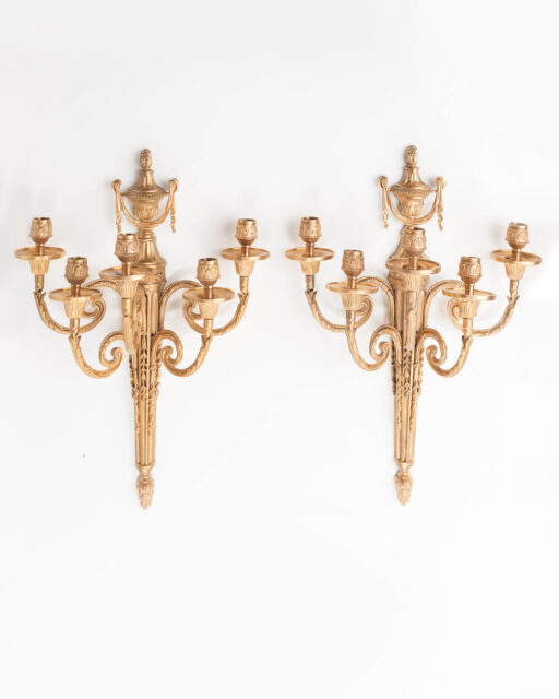 Front view of Gold Amaz Sconce Pair