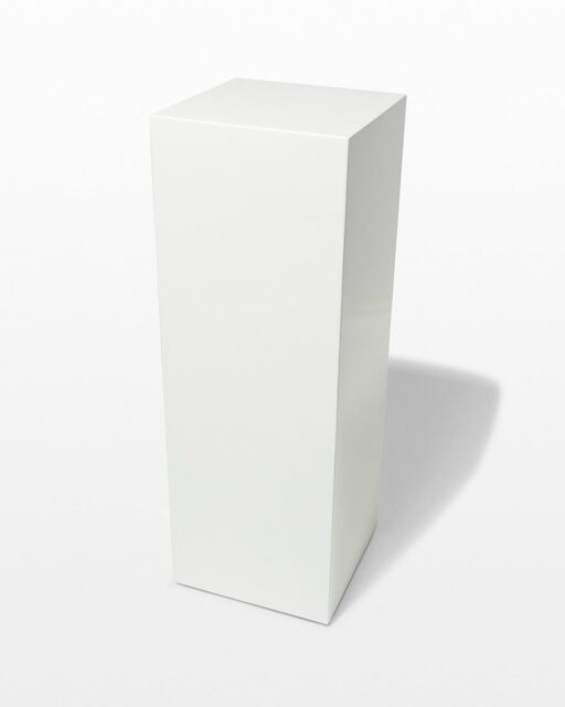 Front view of Benny Tall White Lacquer Pedestal