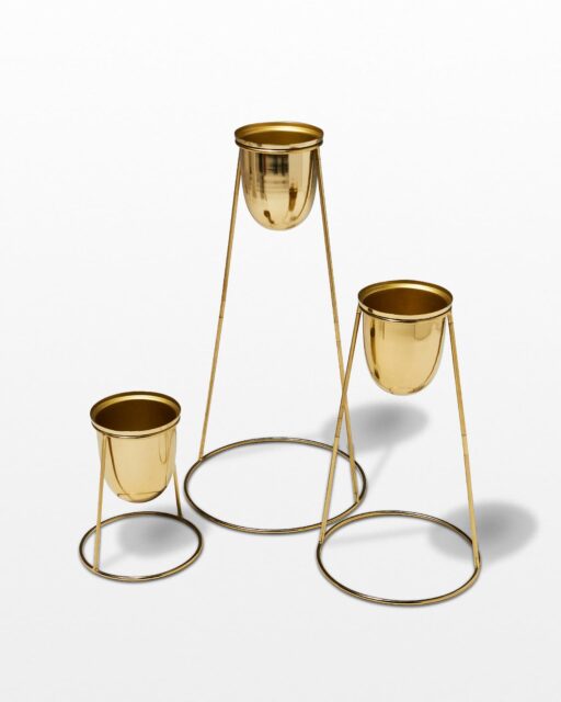 Front view of Cammy Gold Planter Set