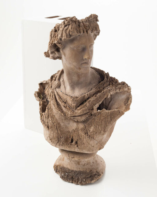 Front view of Weathered Stone Bust