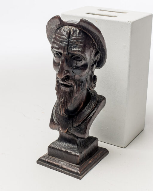 Front view of Black Long Face Bust