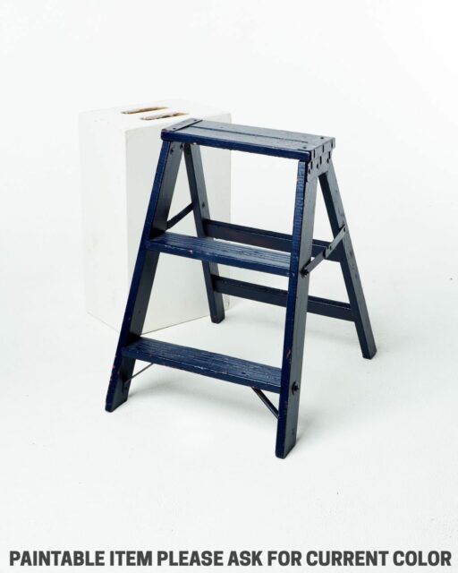 Front view of Short Paintable Ladder Stool