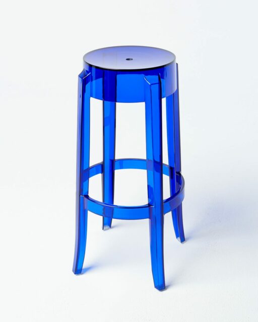 Front view of Blue Ghost Stool