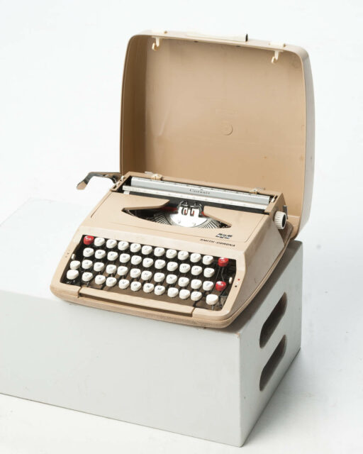 Front view of Smith Corona Beige Typewriter