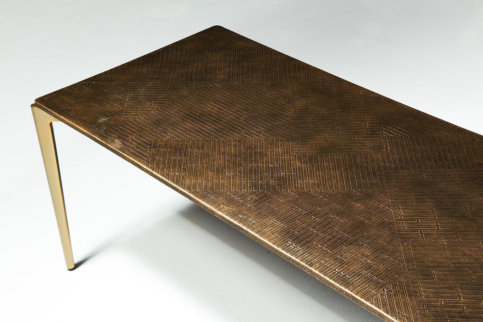 TB131 Jerome Textured Metal Coffee Table Prop Rental | ACME Brooklyn