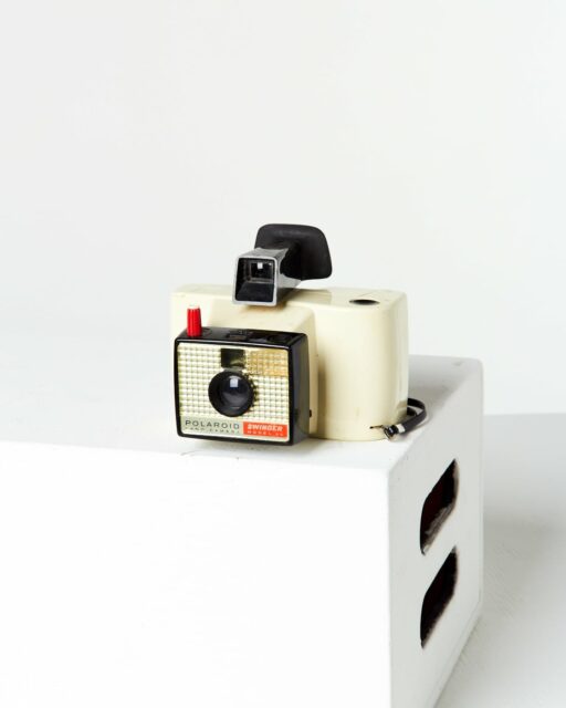 Front view of Polaroid Land Swinger Camera