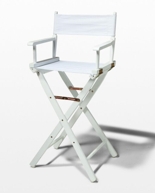 Front view of Plain White Directors Chair