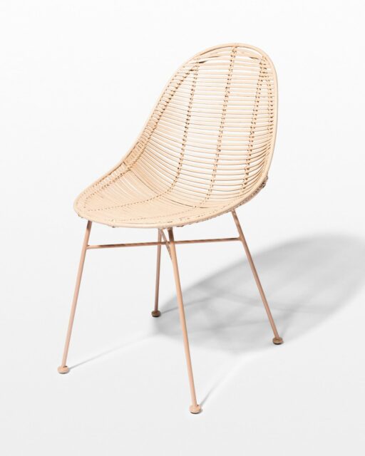Front view of Isla Blush Rattan Chair