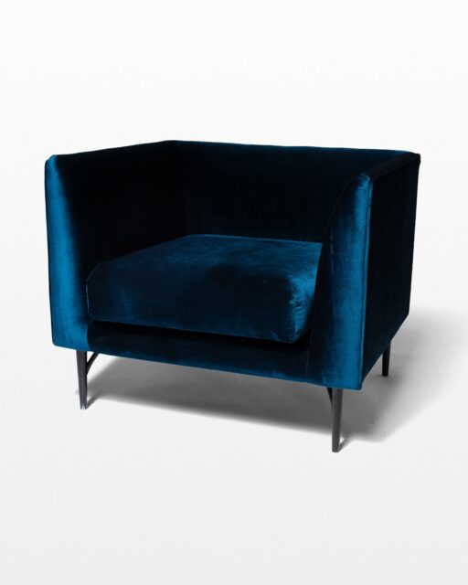 Front view of Cruise Blue Velvet Side Chair