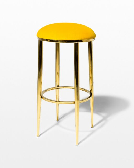 Front view of Marigold Velvet and Gold Stool