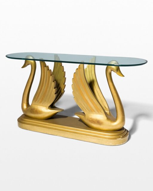 Front view of Gold Swan Console Table
