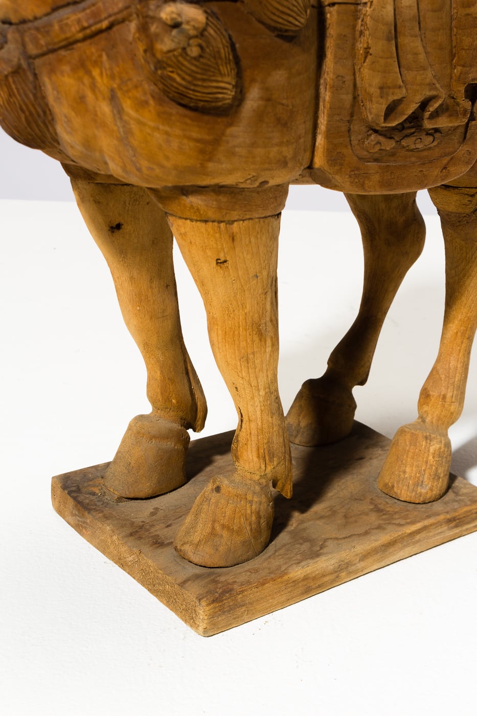 large wooden horse sculpture