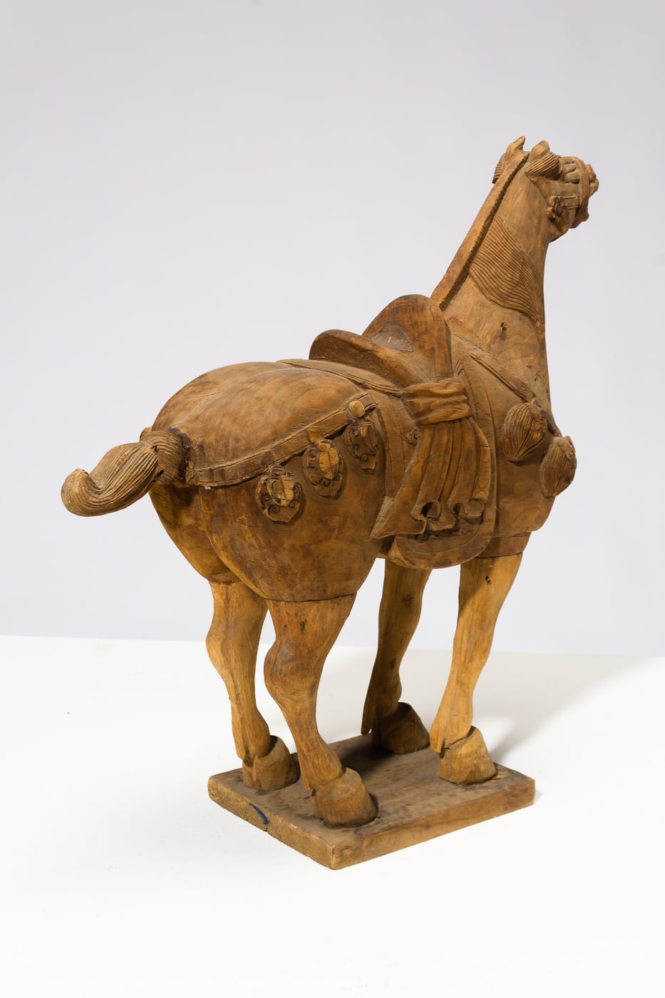 large wooden horse sculpture