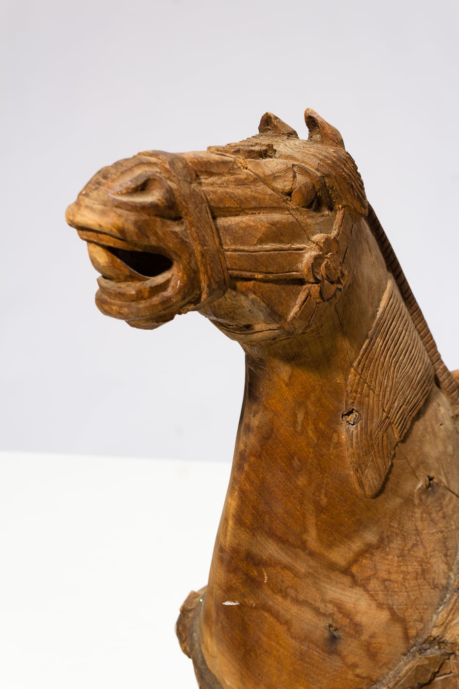 large wooden horse sculpture