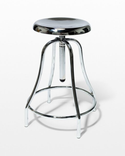 Front view of Coach Chrome Adjustable Stool