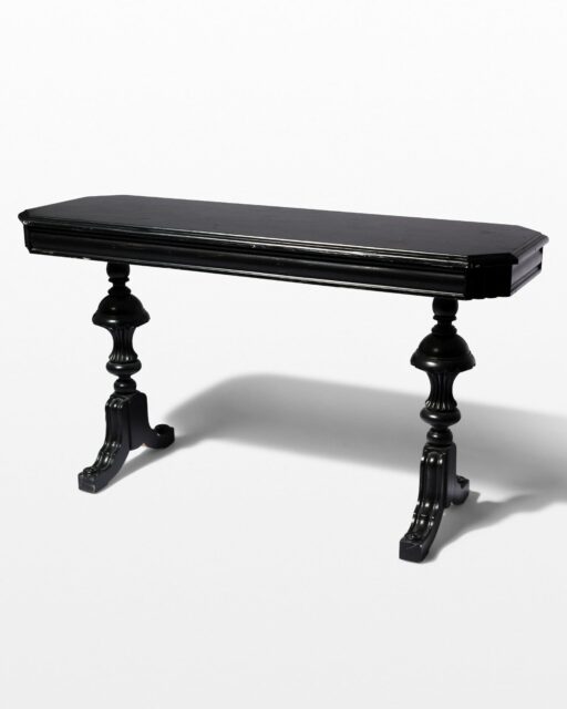 Front view of Nickel Black Console Table