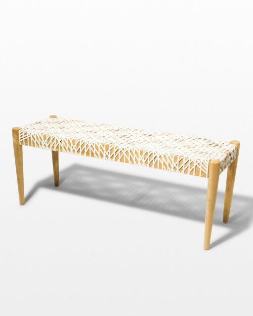Front view of Mandy Woven Leather Bench