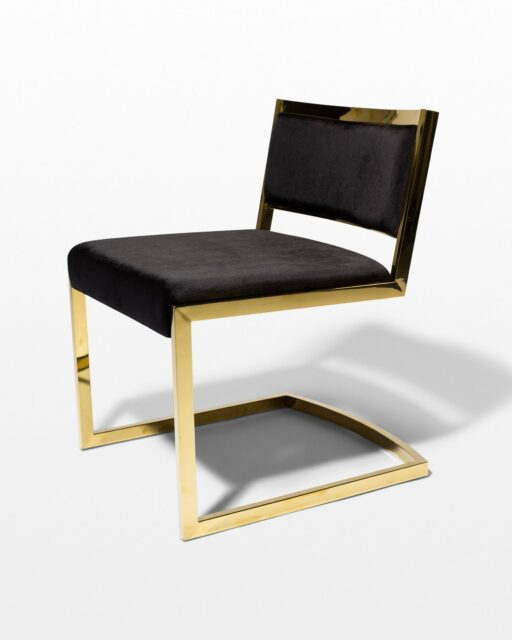 Front view of Andy Gold and Black Velvet Chair