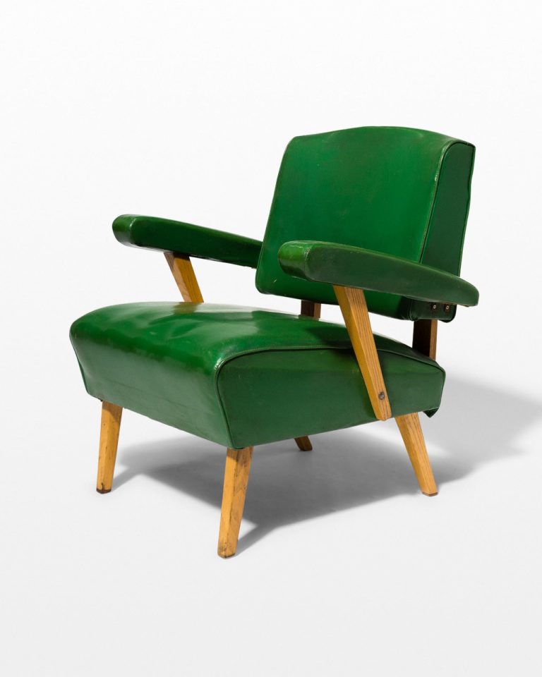 Front view of Rory Green Vinyl Armchair