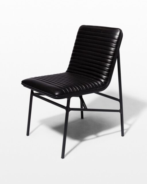 Front view of Ace Black Ribbed Leather Chair