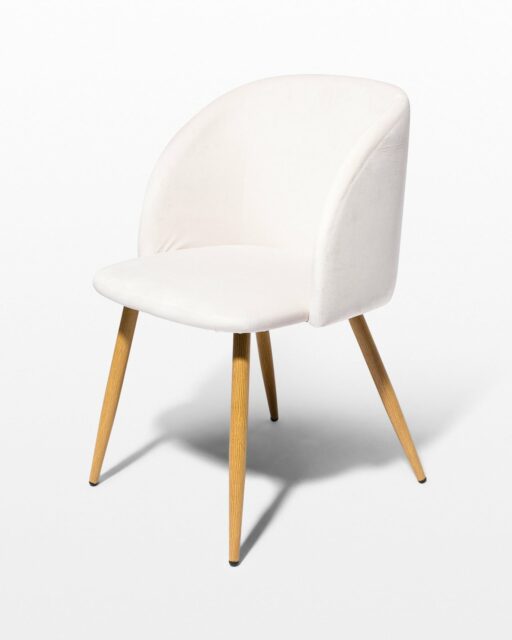 Front view of Ivory Velvet Chair
