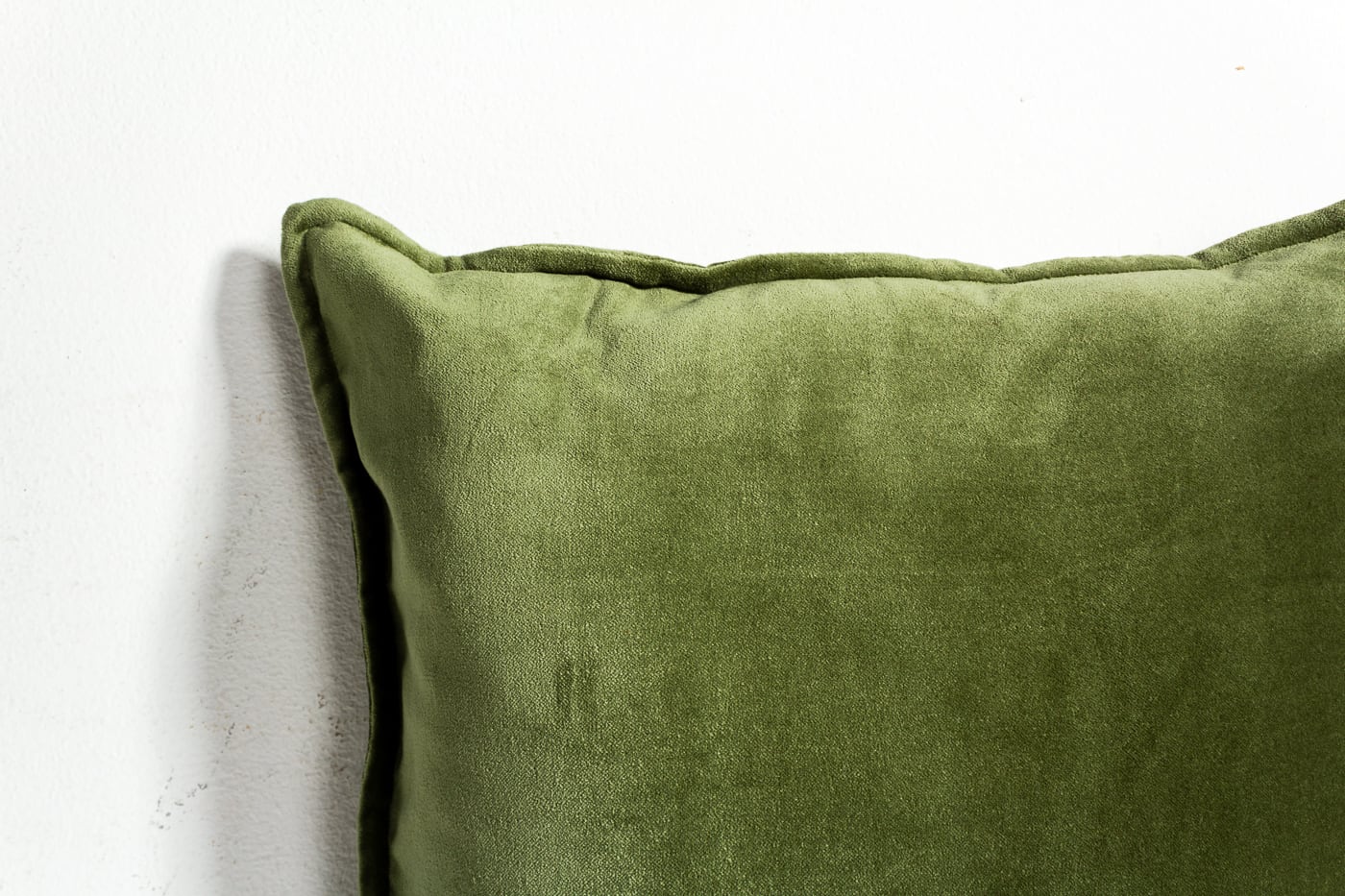 moss green velvet pillows