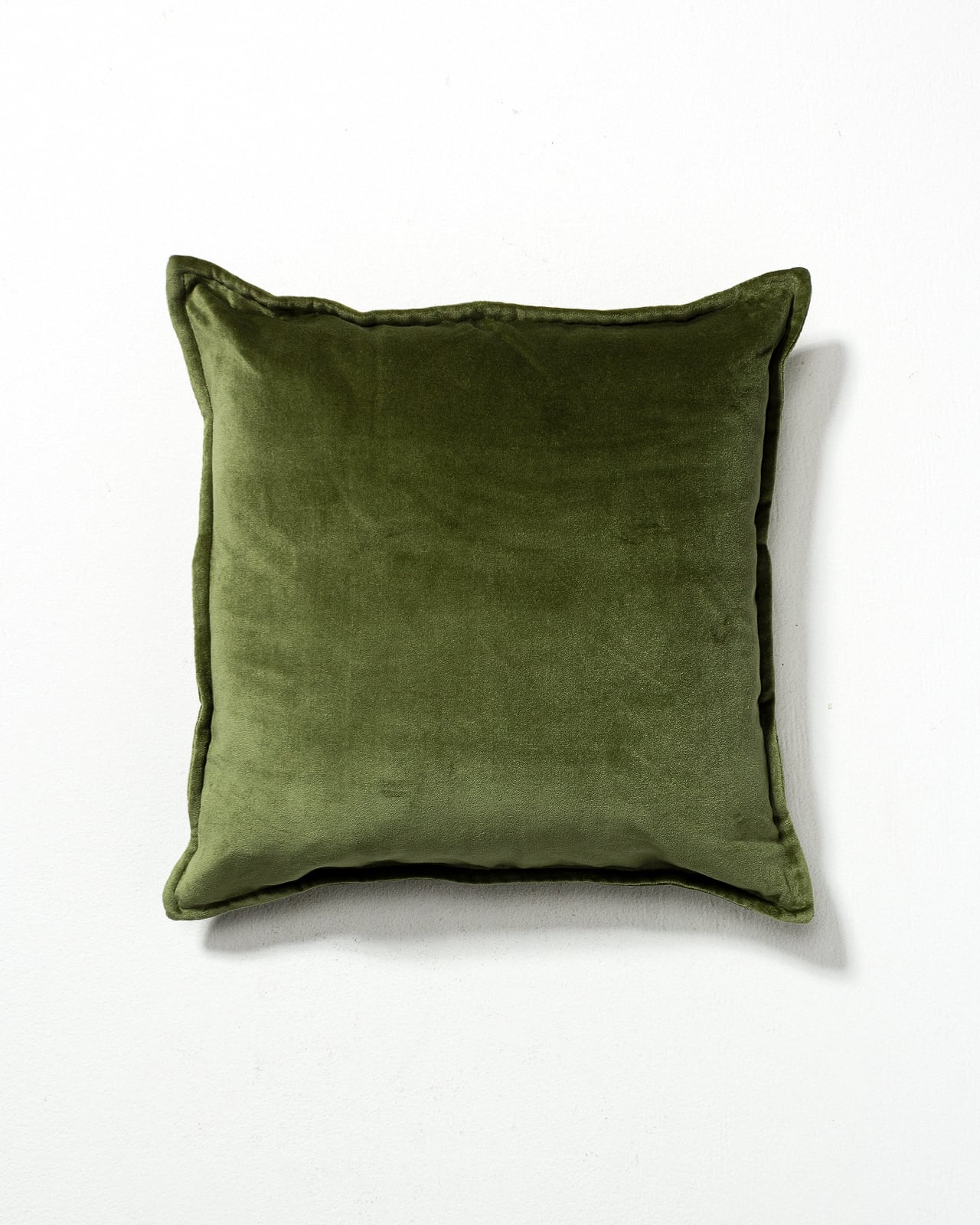 moss green velvet pillows