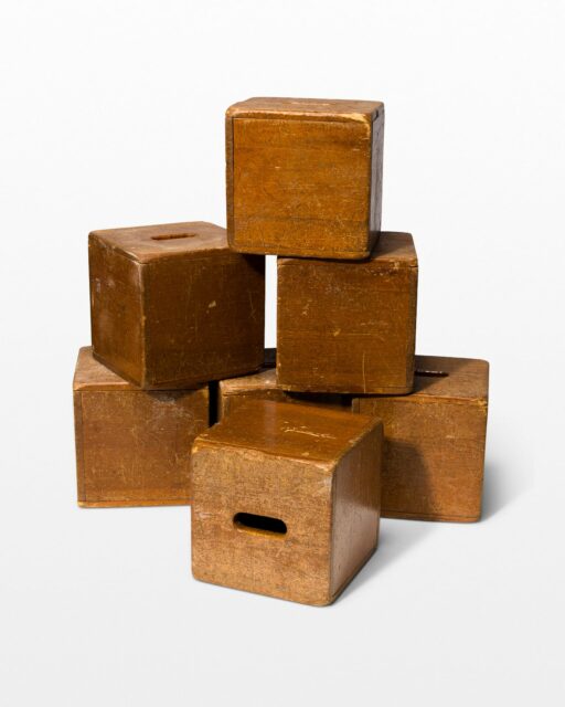 Front view of Custer Wooden Cube Set