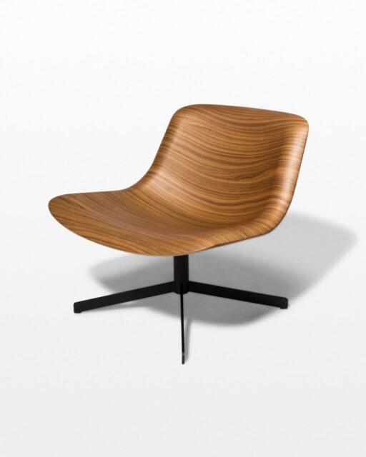 Front view of Monk Walnut Swivel Lounge Chair