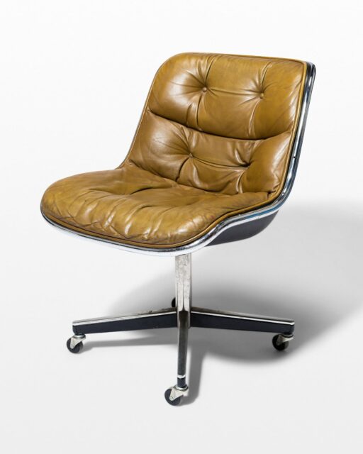 Front view of Jag Rolling Tufted Leather Chair