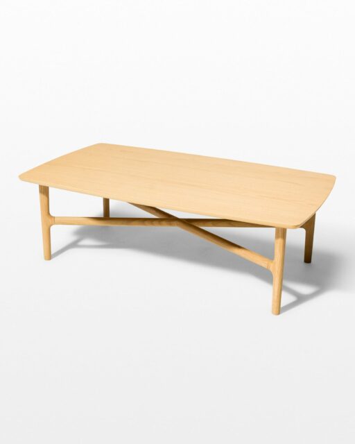 Front view of Bevel Light Oak Coffee Table