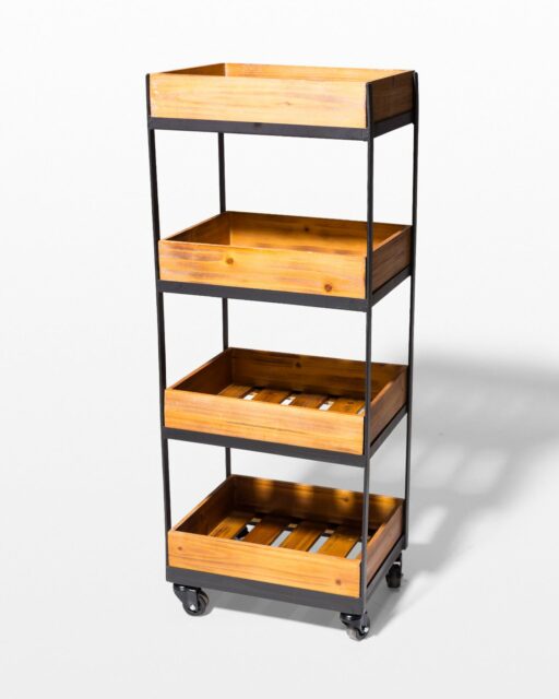 Front view of Tate 4-Shelf Rolling Cart