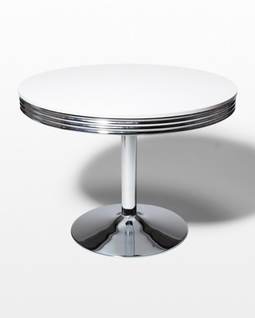 Front view of Crown Chrome Dining Table