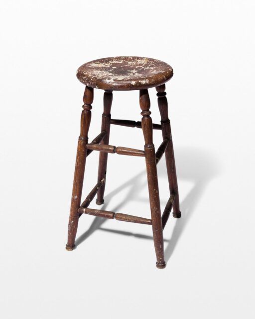 Front view of Callum Distressed Spindle Stool