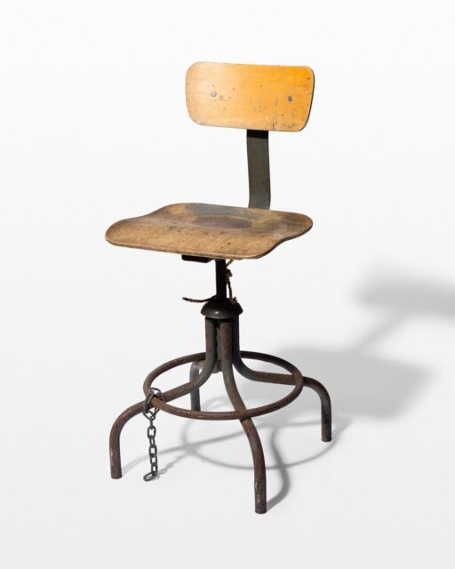 Front view of Pique Adjustable Industrial Stool